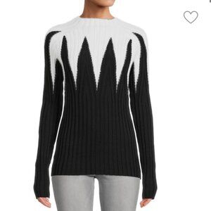 YAL NEW YORK Mockneck Ribbed Sweater- NWT SIZE M - fitted